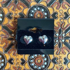 bb Silver Heart Stud Back Earrings